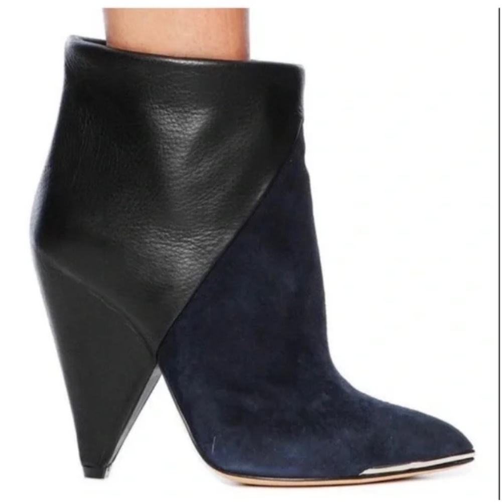 IRO black leather and suede ankle boots
